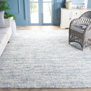 Safavieh Berber Plush Shag Rug Ivory With Light Aqua Accents — Power-Loomed Turkey, Cozy 1.25" Pile Feel 10'-0" x 10'-0" BER563J-10SQ