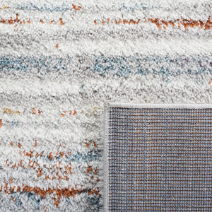 Safavieh Berber Contemporary Shag Area Rug - Luxurious Plush Comfort With Striking Blue, Rust, And Ivory Design Blue Rust ,Ivory Polyester Pile Ber565a-5r