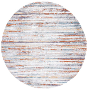 Safavieh Berber Contemporary Shag Area Rug - Luxurious Plush Comfort With Striking Blue, Rust, And Ivory Design Blue Rust ,Ivory Polyester Pile Ber565a-5r
