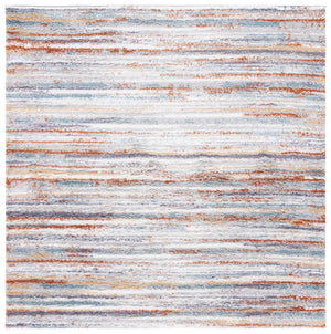 Safavieh Berber Contemporary Shag Area Rug - Luxurious Plush Comfort With Striking Blue, Rust, And Ivory Design Blue Rust ,Ivory Polyester Pile Ber565a-5r