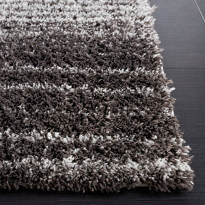 Safavieh Berber Shag High Pile Polyester Rug Two Tone Grey Plush Living Room Bedroom BER571F-6