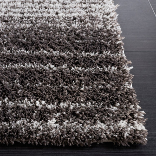 Safavieh Berber Shag High Pile Polyester Rug Two Tone Grey Plush Living Room Bedroom BER571F-6
