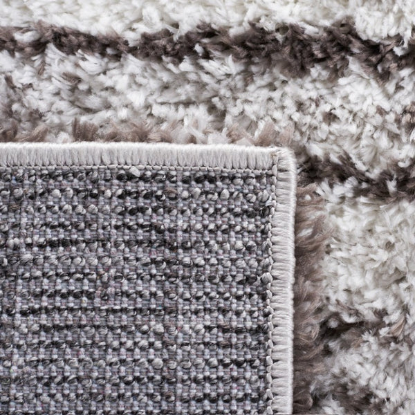 Safavieh Berber Shag High Pile Polyester Rug Two Tone Grey Plush Living Room Bedroom BER571F-6