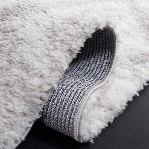 Safavieh Berber Shag Geometric Flokati Style Polyester Rug Plush Ivory Grey Living Room BER572F-6
