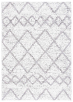 Safavieh Berber Shag Geometric Flokati Style Polyester Rug Plush Ivory Grey Living Room BER572F-6