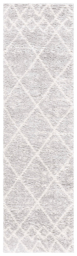 Safavieh Berber Shag Area Rug – Luxurious Grey And Ivory Geometric Design For Modern Home Elegance Ivory ,Grey Polyester Pile Ber574g-8sq