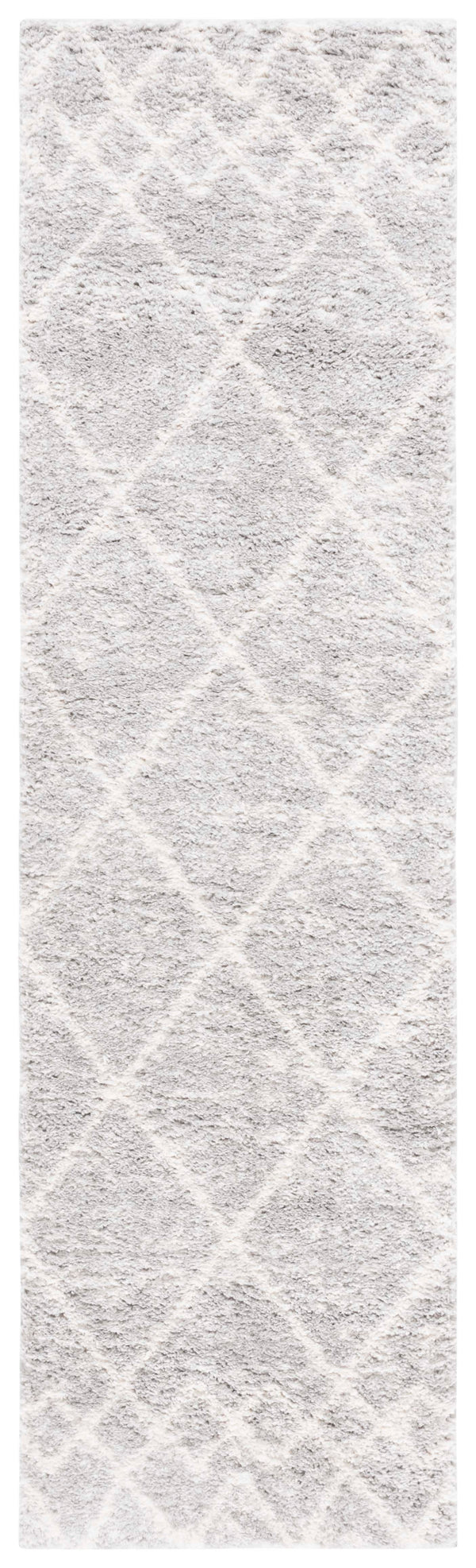 Safavieh Berber Shag Area Rug – Luxurious Grey And Ivory Geometric Design For Modern Home Elegance Ivory ,Grey Polyester Pile Ber574g-8sq