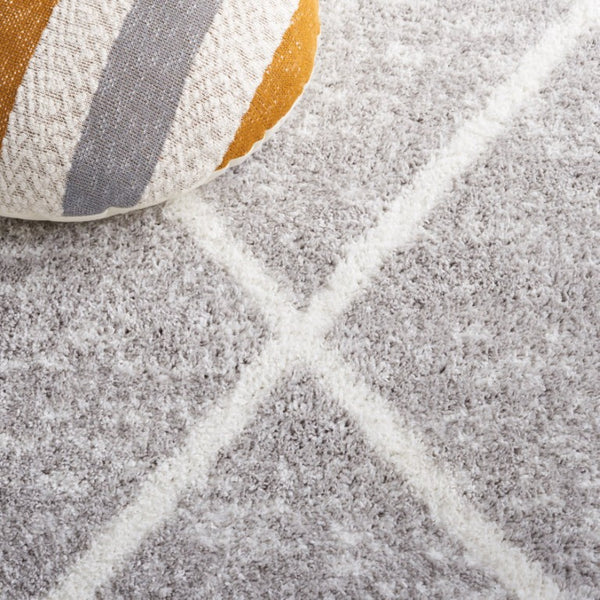 Safavieh Berber Shag Polyester Rug Neutral Ivory Grey Plush Pile Living Room Bedroom Accent BER574G-6