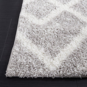 Safavieh Berber Shag Polyester Rug Neutral Ivory Grey Plush Pile Living Room Bedroom Accent BER574G-6