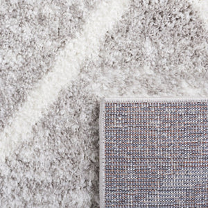 Safavieh Berber Shag Polyester Rug Neutral Ivory Grey Plush Pile Living Room Bedroom Accent BER574G-6