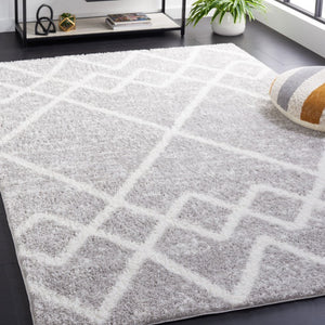Safavieh Berber Shag Polyester Rug Neutral Ivory Grey Plush Pile Living Room Bedroom Accent BER574G-6