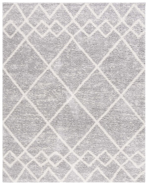 Safavieh Berber Shag Area Rug – Luxurious Grey And Ivory Geometric Design For Modern Home Elegance Ivory ,Grey Polyester Pile Ber574g-8sq