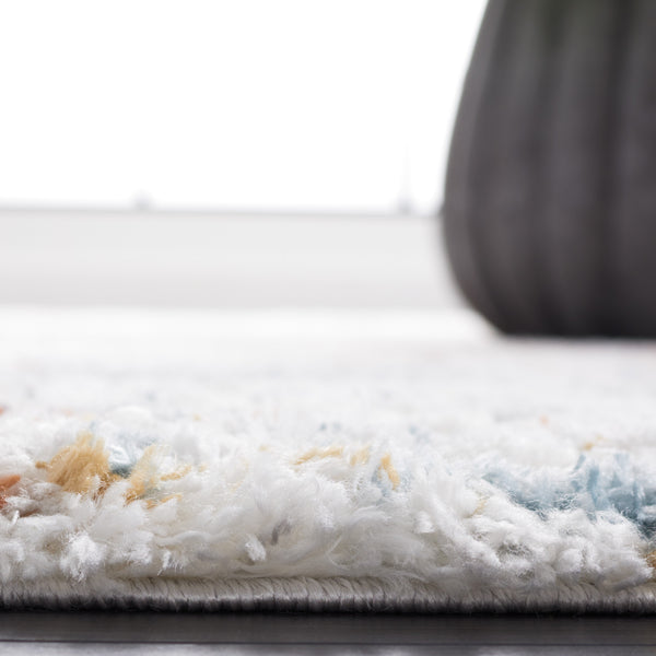 Safavieh Berber Shag Area Rug - Luxe Comfort With Dynamic Blue, Rust, And Ivory Design For Your Home Décor Blue Rust ,Ivory Polyester Pile Ber577a-8r