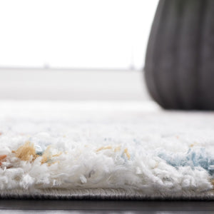 Safavieh Berber Shag 577 Flat Weave Shag - Contemporary Rug Blue Rust / Ivory 6'-7" x 8'-7"