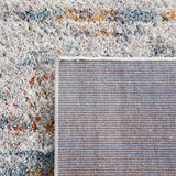 Safavieh Berber Shag 577 Flat Weave Polyester Shag - Contemporary Rug Blue Rust / Ivory BER577A-7