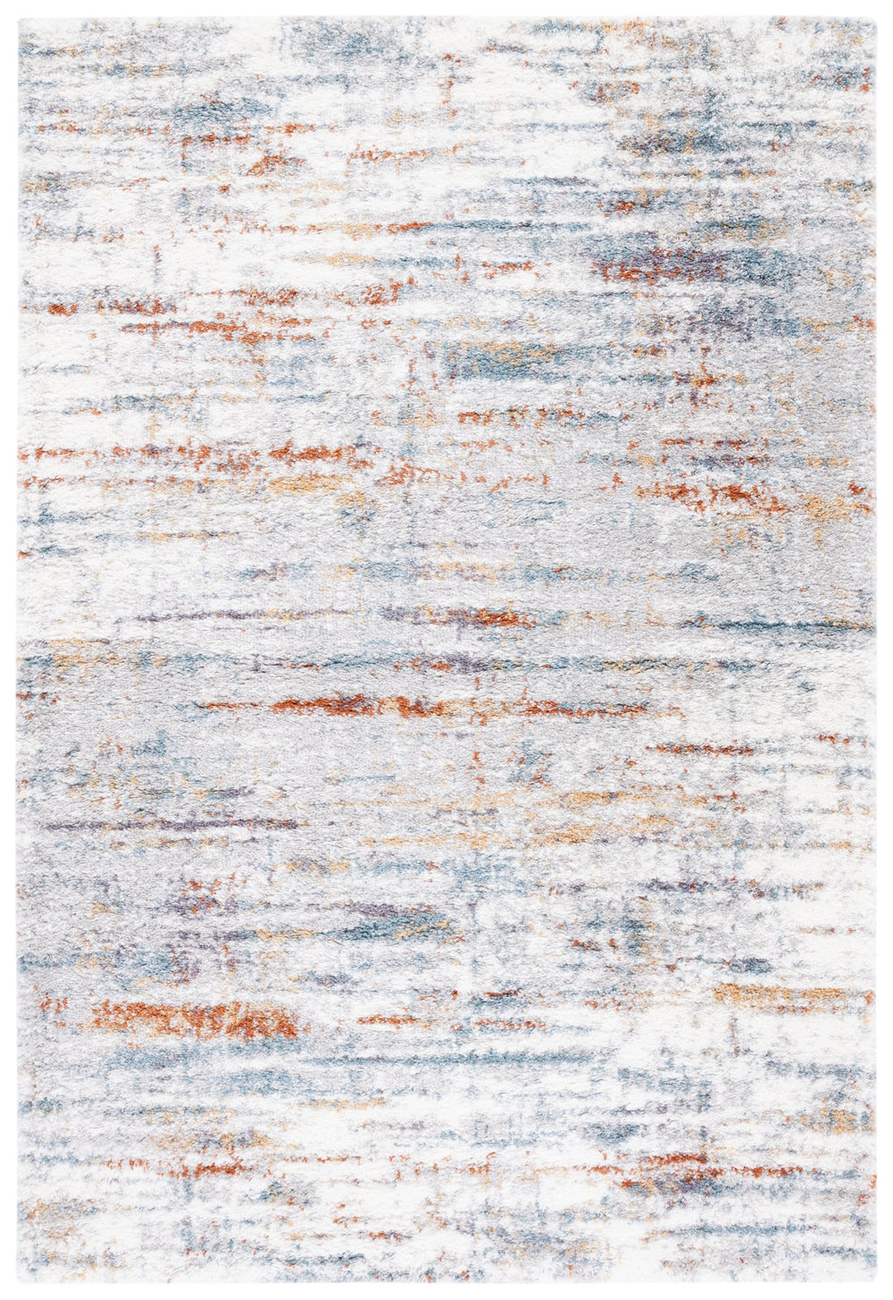 Safavieh Berber Shag Area Rug - Luxe Comfort With Dynamic Blue, Rust, And Ivory Design For Your Home Décor Blue Rust ,Ivory Polyester Pile Ber577a-8r