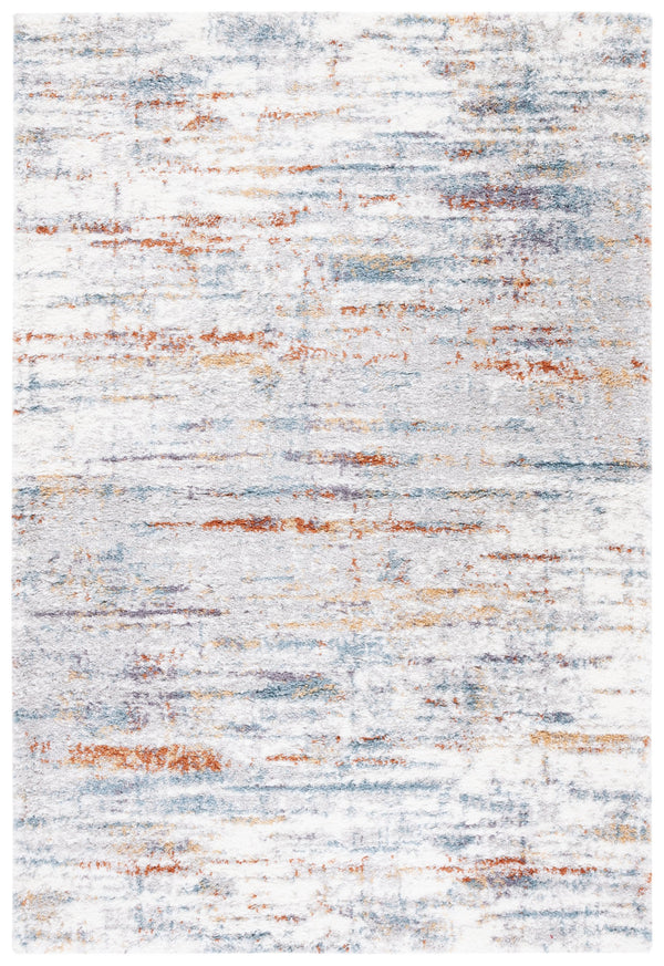 Safavieh Berber Shag Area Rug - Luxe Comfort With Dynamic Blue, Rust, And Ivory Design For Your Home Décor Blue Rust ,Ivory Polyester Pile Ber577a-8r