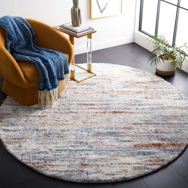 Safavieh Berber Shag Area Rug - Luxe Comfort With Dynamic Blue, Rust, And Ivory Design For Your Home Décor Blue Rust ,Ivory Polyester Pile Ber577a-8r