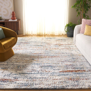 Safavieh Berber Shag Area Rug - Luxe Comfort With Dynamic Blue, Rust, And Ivory Design For Your Home Décor Blue Rust ,Ivory Polyester Pile Ber577a-8r