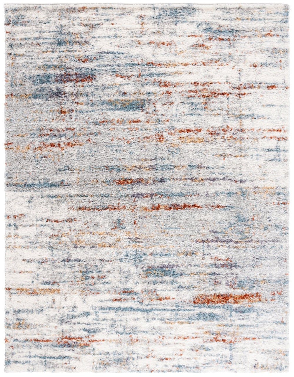Safavieh Berber Shag Area Rug - Luxe Comfort With Dynamic Blue, Rust, And Ivory Design For Your Home Décor Blue Rust ,Ivory Polyester Pile Ber577a-8r