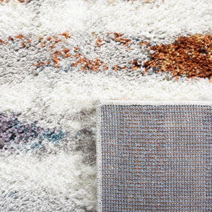 Safavieh Berber Shag Power Loomed Plush Rug in Earthy Blue Rust and Ivory for Living Rooms 3'-0" x 5'-0" BER583A-3