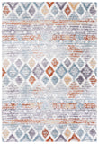 Safavieh Berber Shag 585 Flat Weave Polyester Shag - Contemporary Rug Blue Rust / Ivory BER585A-8SQ