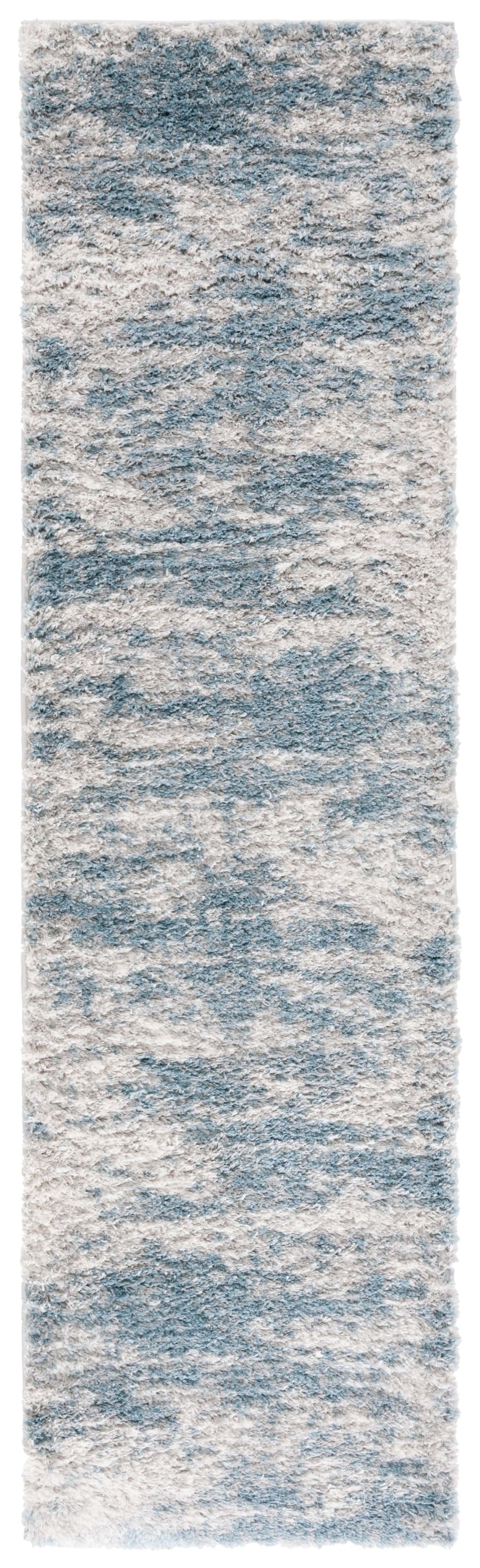 Safavieh Berber Shag Area Rug - Luxurious Polyester Pile, Soft Texture, Perfect For Modern Home Décor Ivory ,Blue Polyester Pile Ber586m-7r