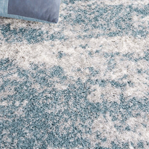 Safavieh Berber Shag Area Rug - Luxurious Polyester Pile, Soft Texture, Perfect For Modern Home Décor Ivory ,Blue Polyester Pile Ber586m-7r