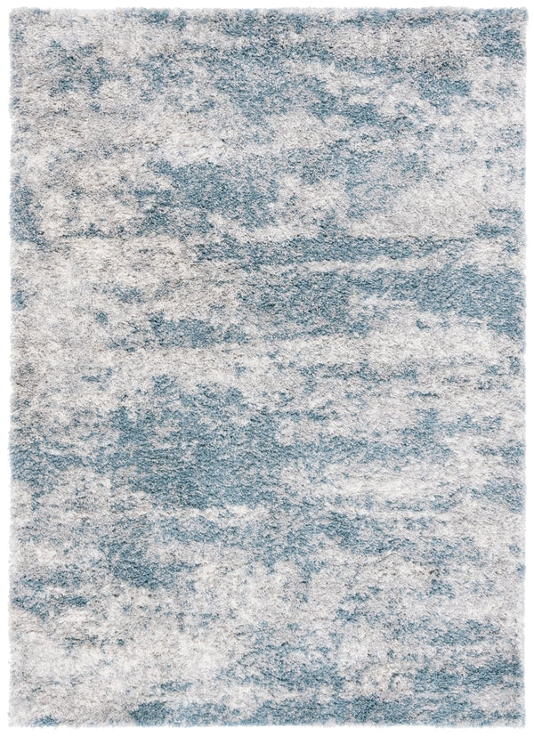 Safavieh Berber Shag Area Rug - Luxurious Polyester Pile, Soft Texture, Perfect For Modern Home Décor Ivory ,Blue Polyester Pile Ber586m-7r