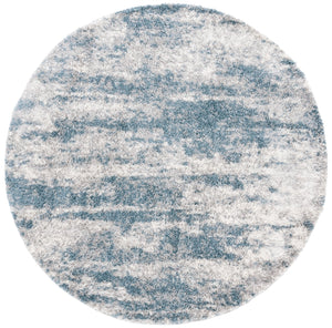 Safavieh Berber Shag Area Rug - Luxurious Polyester Pile, Soft Texture, Perfect For Modern Home Décor Ivory ,Blue Polyester Pile Ber586m-7r