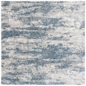 Safavieh Berber Shag Area Rug - Luxurious Polyester Pile, Soft Texture, Perfect For Modern Home Décor Ivory ,Blue Polyester Pile Ber586m-7r