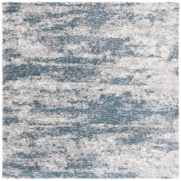 Safavieh Berber Shag Area Rug - Luxurious Polyester Pile, Soft Texture, Perfect For Modern Home Décor Ivory ,Blue Polyester Pile Ber586m-7r