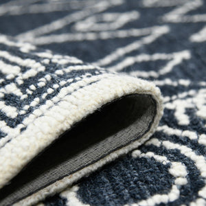 Amer Rugs Berlin Farmhouse Geometric Hand-hooked Wool Area Rug – Trendy Style For Timeless Home Elegance Charcoal,White Wool Ber60203