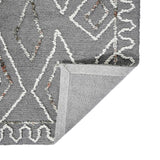 AMER Rugs Berlin Tania BER-8 Hand-Hooked Handmade Wool Farmhouse Geometric Rug Dark Gray 8' x 10'