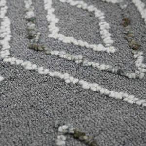 AMER Rugs Berlin Tania BER-8 Hand-Hooked Handmade Wool Farmhouse Geometric Rug Dark Gray 8' x 10'