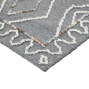 Amer Rugs Berlin Farmhouse Geometric Hand-hooked Wool Area Rug – Trendy Style For Timeless Home Elegance Dark Gray Wool Ber80913