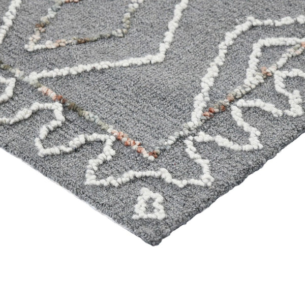 Amer Rugs Berlin Farmhouse Geometric Hand-hooked Wool Area Rug – Trendy Style For Timeless Home Elegance Dark Gray Wool Ber80913