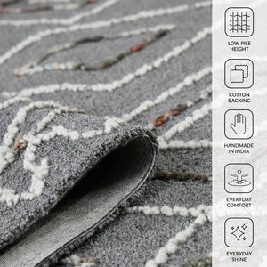 Amer Rugs Berlin Farmhouse Geometric Hand-hooked Wool Area Rug – Trendy Style For Timeless Home Elegance Dark Gray Wool Ber80913