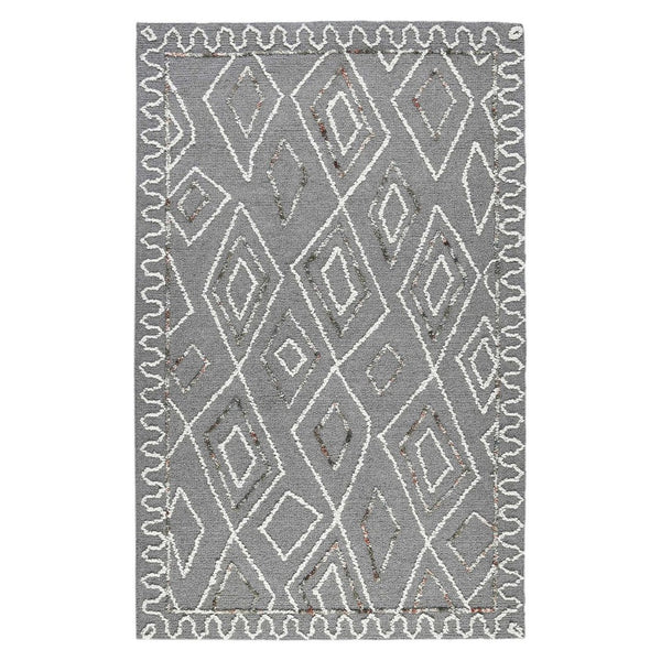 Amer Rugs Berlin Farmhouse Geometric Hand-hooked Wool Area Rug – Trendy Style For Timeless Home Elegance Dark Gray Wool Ber80913