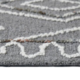 AMER Rugs Berlin Tania BER-8 Hand-Hooked Handmade Wool Farmhouse Geometric Rug Dark Gray 8' x 10'