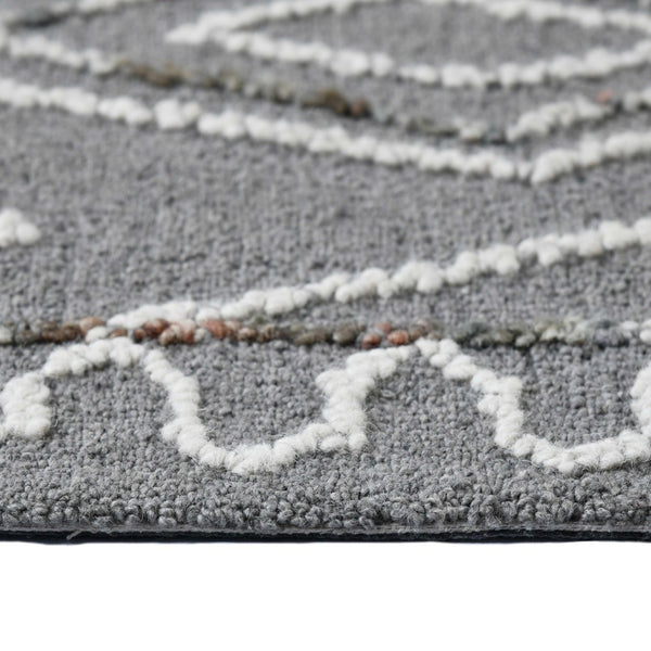 Amer Rugs Berlin Farmhouse Geometric Hand-hooked Wool Area Rug – Trendy Style For Timeless Home Elegance Dark Gray Wool Ber80913