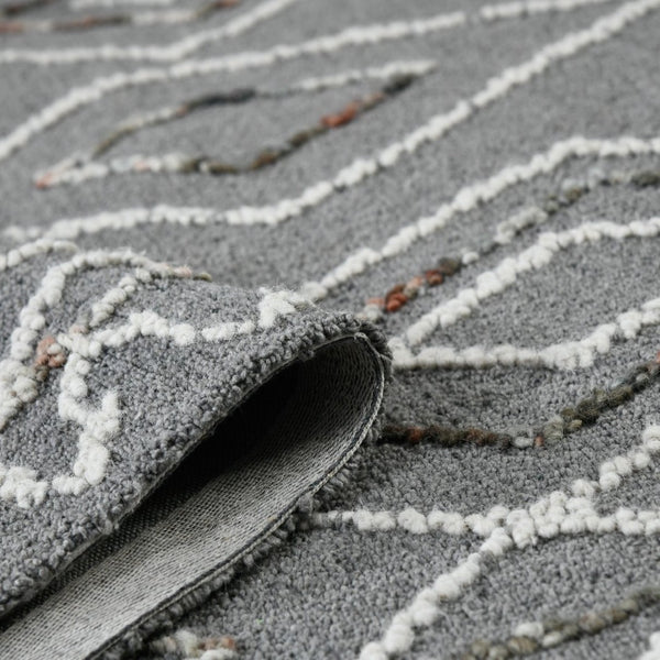 Amer Rugs Berlin Farmhouse Geometric Hand-hooked Wool Area Rug – Trendy Style For Timeless Home Elegance Dark Gray Wool Ber80913