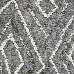 AMER Rugs Berlin Tania BER-8 Hand-Hooked Handmade Wool Farmhouse Geometric Rug Dark Gray 8' x 10'