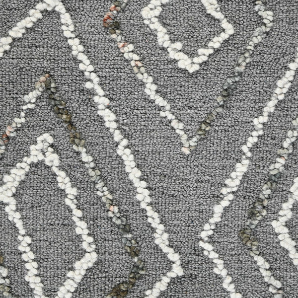 AMER Rugs Berlin Tania BER-8 Hand-Hooked Handmade Wool Farmhouse Geometric Rug Dark Gray 8' x 10'