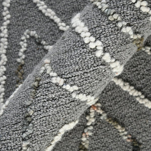 Amer Rugs Berlin Farmhouse Geometric Hand-hooked Wool Area Rug – Trendy Style For Timeless Home Elegance Dark Gray Wool Ber80913