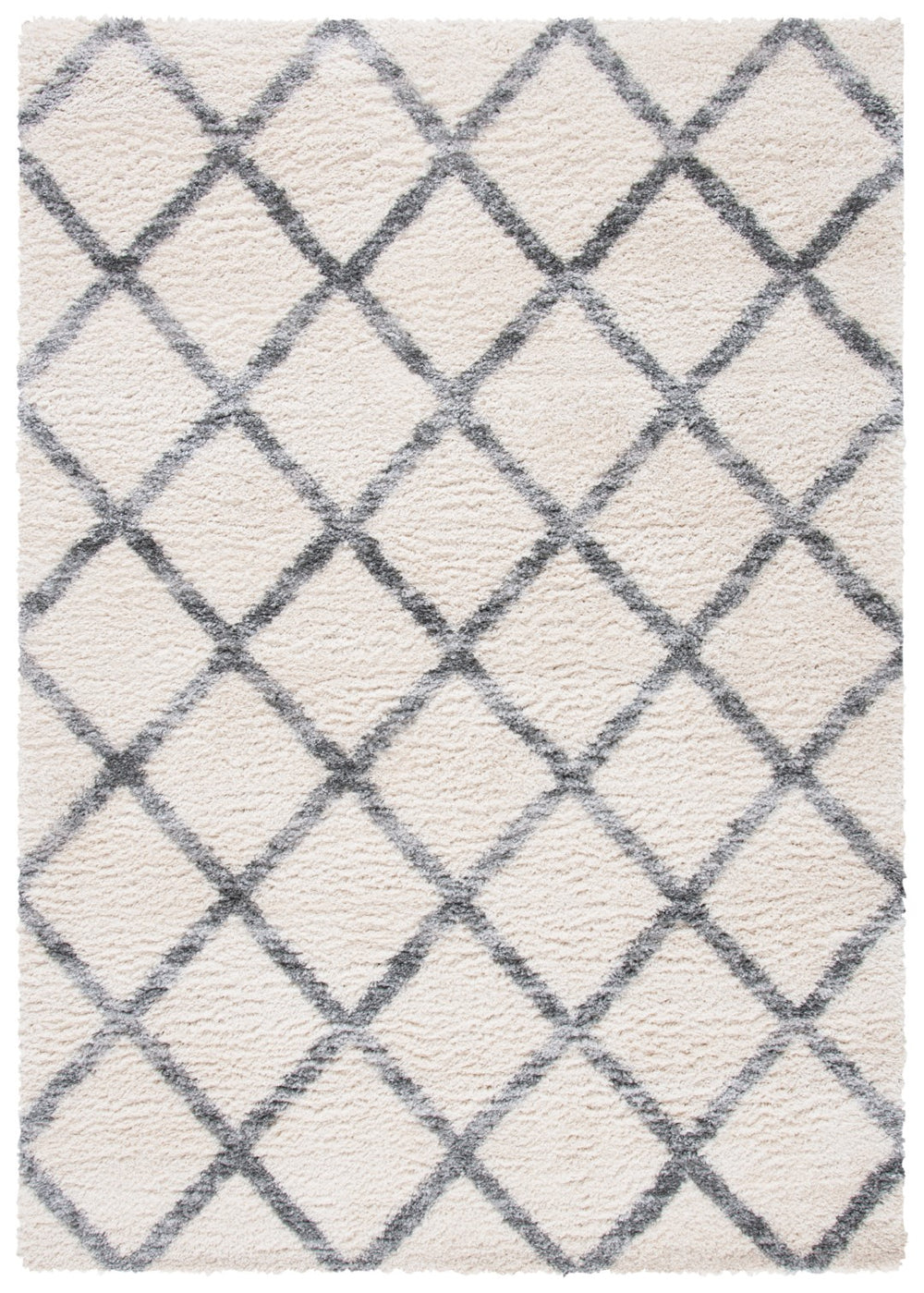 Safavieh Berber Shag 230 POWER LOOMED SHAG & FLOKATI Rug Ivory / Grey BERC230B-5