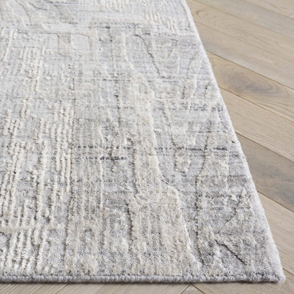 Safavieh Bedford Hand-Loomed Abstract Area Rug in Viscose Wool Blend for Large Living Rooms Grey Ivory 10'-0" x 14'-0" BFD101A-10
