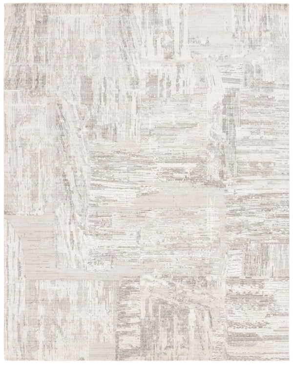 Safavieh Bedford Hand-Loomed Abstract Area Rug in Viscose Wool Blend for Large Living Rooms Grey Ivory 10'-0" x 14'-0" BFD101A-10