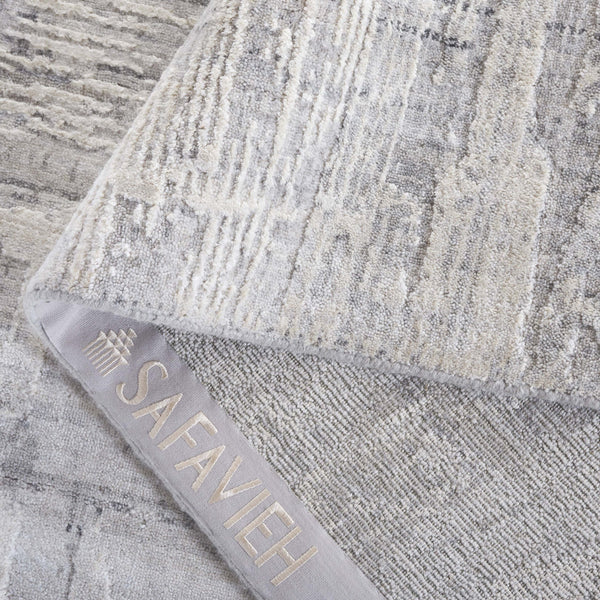 Safavieh Bedford Luxurious Grey Ivory Area Rug - Soft Viscose, Wool & Cotton Blend For Elegant Spaces Grey ,Ivory 60% Viscose,20% Wool,20% Cotton Bfd101a-9