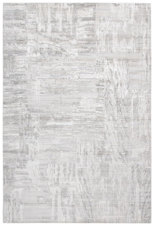 Safavieh Bedford Hand-Loomed Abstract Area Rug in Viscose Wool Blend for Large Living Rooms Grey Ivory 6'-0" x 9'-0" BFD101A-6